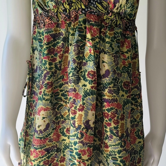 Johnny Was Strappy Silk Midi Dress Size S - Picture 5 of 8